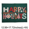 Unique Bargains Christmas Place Mats Linen Brown Green 13"x17.7" 2 Pcs - 3 of 4