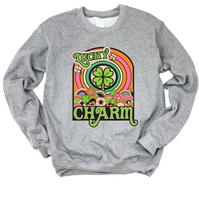Simply Sage Market Women's Graphic Sweatshirt Lucky Charm Retro St. Patrick's Day