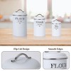 Kitchen Canisters Set, 3 Pcs Vintage Food Storage Containers with Airtight Lids - Farmhouse Coffee Tea Sugar Jars for Countertop - 3 of 4