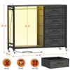 Aheaplus Dressers with Clothes Rack, Charging Station and Led Light, 4 Drawers Dresser for Bedroom - 2 of 4
