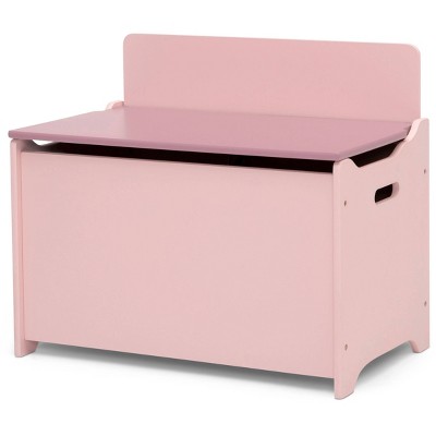 Blush Two-Tone Wooden Toy Box with Divider