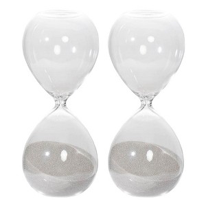 TopComfy Decorative Object Ferdinand 30 Minute Hourglass Set of 2 for Contemporary Home and Office Decor, Gray, 6"*3"*8" - 1 of 4