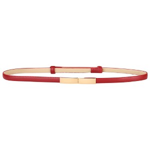 INSPIRE CHIC Women's Skinny Faux Leather Adjustable Gold Buckle Slim Waistband - 1 of 4