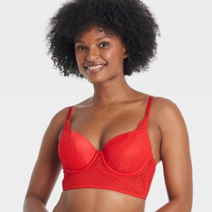 Women's Lace Demi Longline Bra - Auden™ - 1 of 4