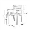 2-Piece Acacia Wood Patio Dining Chairs, Weather-Resistant Outdoor Armchairs for Garden, Backyard, and Poolside, Teak Finish-Coolbibila - 4 of 4