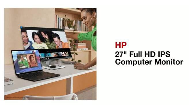 HP 27&#34; Full HD IPS Computer Monitor, AMD FreeSync, (2 x HDMI, VGA) - M27fe, 2 of 13, play video