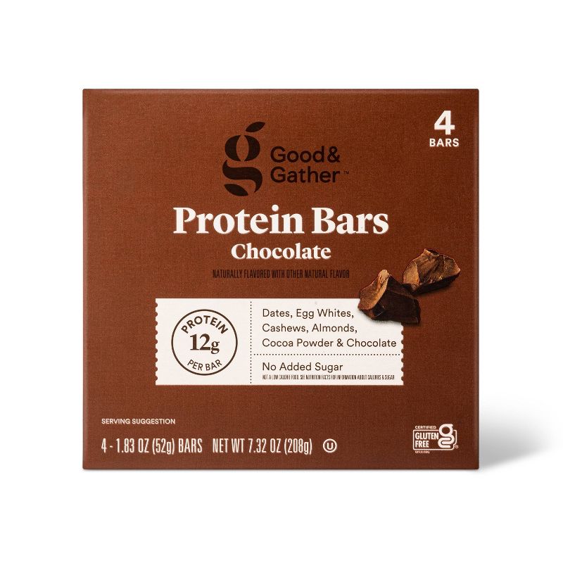 Protein Bars Chocolate - 7.33oz/4ct - Good &#38; Gather&#8482;, 1 of 6