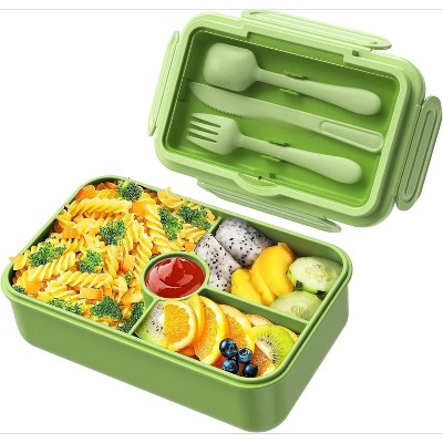 Bento Lunch Box for Kids with 4 Compartments, Leakproof Large Lunchbox,