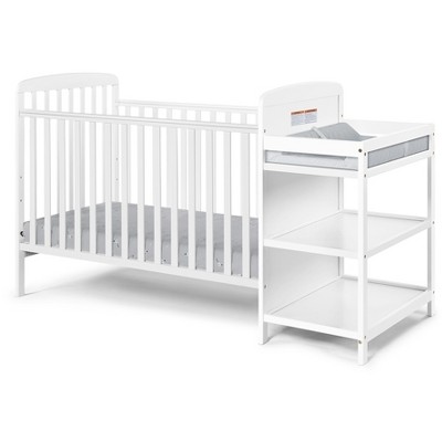 Lirago 3-in-1 Convertible Crib and Changer Combo White