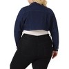 Agnes Orinda Women's Plus Size Classic Denim Long Sleeve Washed Jean Cropped Jacket - 4 of 4
