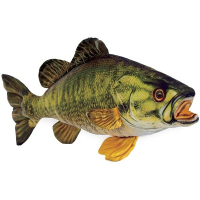 Underwraps Real Planet Small Mouth Bass Green 21 Inch Realistic Soft Plush