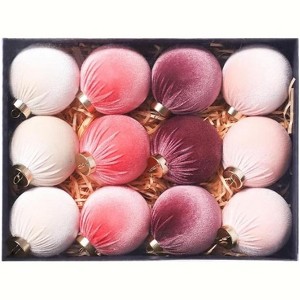 COZONY 12-Piece Shatterproof Fabric Covered Christmas Ball Ornaments - 1 of 4
