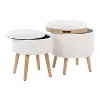 NicBex Round Polyester Storage Ottoman Bench,Storage Ottoman with Removable Lids and Matching Stool,Modern Storage Bench for Living Room,Bedroom - 2 of 4