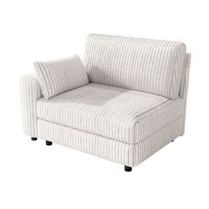 Vipbear Beige Extra Large Modular Sectional Sofa,Comfy Corduroy Modern Oversized 4-Seat Sectional Couch with Deep Seat,Tool-Free Assembly - 1 of 1