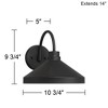 Possini Euro Design Davrin 9 3/4" High Modern Outdoor Wall Light Fixture Mount Porch House Exterior Dark Sky Weatherproof Sand Black Finish Aluminum - 4 of 4
