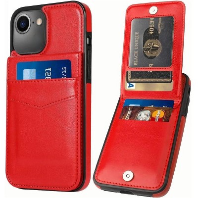 Entronix Case Compatible with iPhone 16E - [6 Slot Card Holder] Slim Leather Wallet