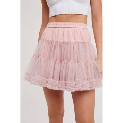 Women's Ruffle Tiered Tulle Tutu Mini Skirt - BluIvy