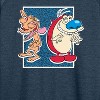 Women's - Ren & Stimpy - Friendly Laughter Lightweight French Terry Wide Neck Long Sleeve Shirt - 2 of 4