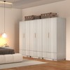 Brafabhome 64" Fluted Armoire Wardrobe Closet with 3 Drawers, 6 Doors Wooden Wardrobe Cabinet with Adjustable Shelf, Modern Armoires for Clothes Coats - 2 of 4