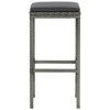vidaXL Bar Stools with Cushions 4 pcs Gray Poly Rattan - 4 of 4