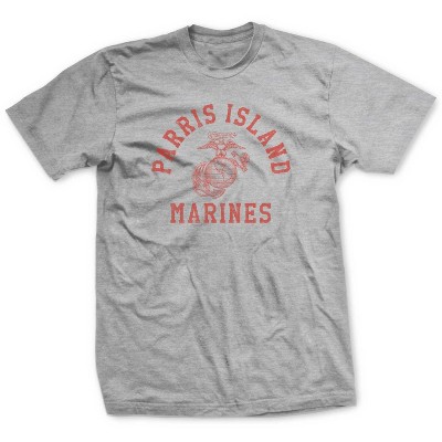 OUTSIDE THE WIRE Leatherneck for Life Parris Island Old School Training T-shirt - Heather Grey