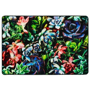 Nature Inspired Classroom Rug with Vibrant Succulent Garden Design, Rectangle - 1 of 4