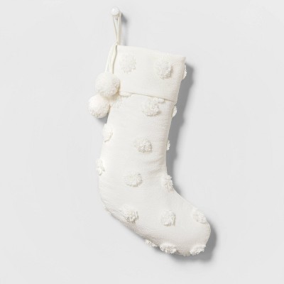 Woven Christmas Stocking with Raised Dot Detail Ivory - Wondershop™
