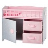 Olivia's Little World Wooden Baby Doll Crib + Under-the-Crib Storage, Pink/Gray - 4 of 4