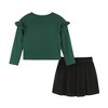 Andy & Evan  Kids  Holiday Green Ribbed Knit Tee & Skirt Set - 3 of 4
