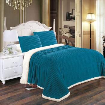 Plazatex Soft Plush Corduroy High Pile Fleece Lined Oversized Blankets All Season Comfort for Bedroom or Lounging on Couch