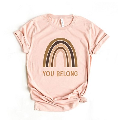 Simply Sage Market Women's You Belong Rainbow Short Sleeve Graphic Tee