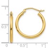 Black Bow Jewelry 2mm x 20mm 14k Yellow Gold Classic Round Hoop Earrings - 4 of 4