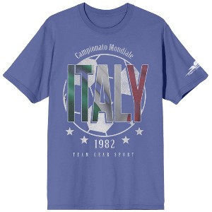 Team Gear Vintage Italy 1982 Champions Adult Periwinkle Crew Neck Short Sleeve T-shirt-XXL - 1 of 4