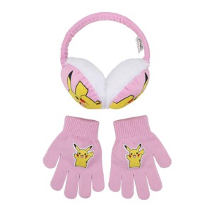 Pokémon Pikachu Youth 2-Piece Pink Ear Muffs & Magic Gloves Set - 1 of 4
