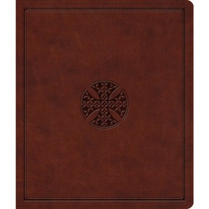 ESV Journaling Bible (Trutone, Brown, Mosaic Cross Design) - (Leather Bound) - 1 of 1