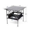 1-piece Folding Outdoor Table with Carrying Bag,Lightweight Aluminum Roll-up Square Table for indoor, Outdoor Camping - 4 of 4