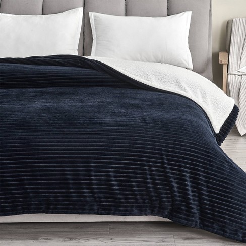 Navy sherpa online throw