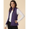 Allegra K Women's Stand Collar Lightweight Gilet Quilted Zip Vest - 2 of 4
