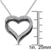 EVERLY JEWELRY | Sterling Silver 5/8ct TGW Created White Sapphire Crossover Heart Pendant With Chain, 18 inc - 2 of 4