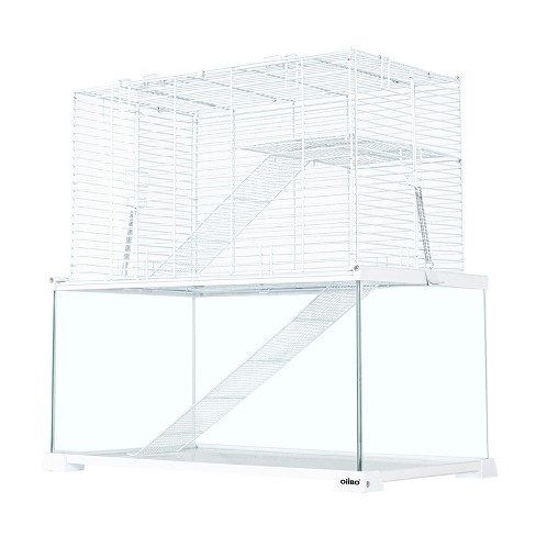 Picture of Oiibo 3 Tiers Large Hamster Cages Glass, Heightened Wire Topper With ...