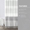 Boho Gray Shower Curtain 72x72 Inches Stripe Tassel Farmhouse Cotton Grey - 3 of 4