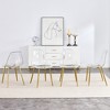 Set of 4/6 Dining Chairs with Metal Legs, Armless Chairs Plastic Chairs Makeup Chairs, Transparent+Golden/Silver/Black-ModernLuxe - 2 of 4