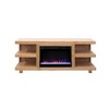 65" Fireplace TV Stand with Two Shelves, Open-Ended Frame, Block Legs, Electric Fireplace Insert, Cable Management, and Remote Contro - 2 of 4
