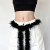 Anna-Kaci Women's Feather Trim Fashion Belt with Long Drape Accent and Adjustable Tie Design 79x1.5 in - 2 of 4