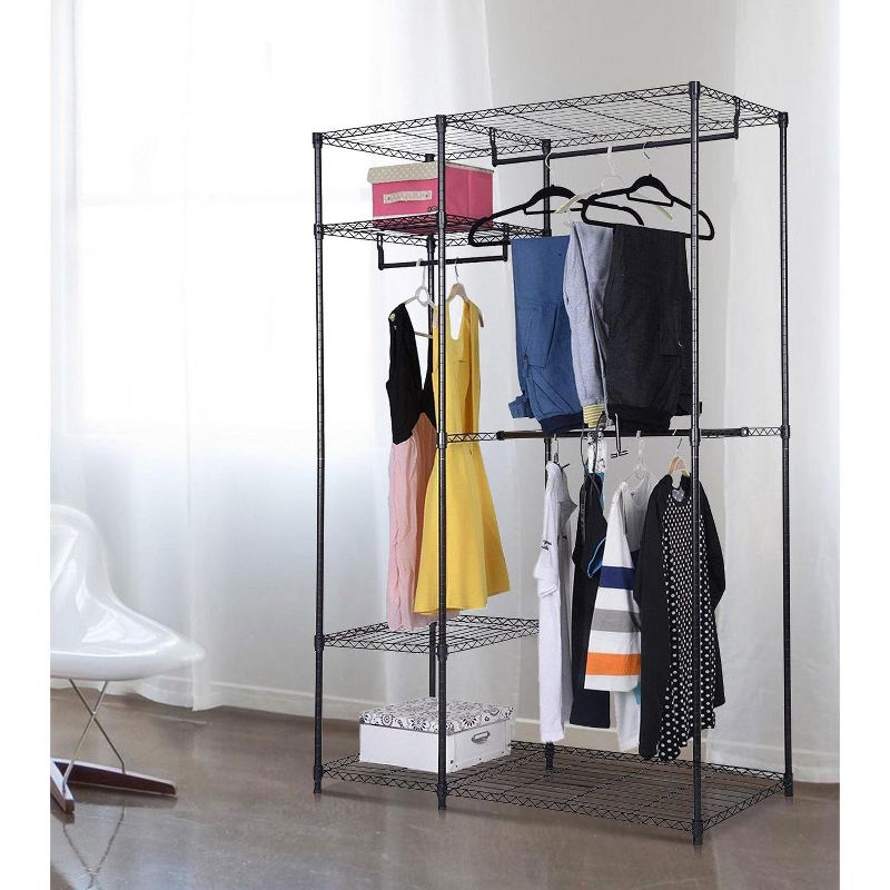 Costway 48''x18''x71'' Closet Organizer Garment Rack Portable Clothes Hanger Home Shelf, 4 of 11