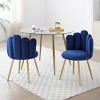 NicBex Modern Velvet Dining Chairs Set of 2,Upholstered Woven Chair with Metal Legs for Dining Room,Living Room,Kitchen,Blue - 2 of 4