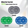 Rubber Bumper Weight Set - 2 Inch Barbell Plates for Home Gym Strength Training - 2 of 4