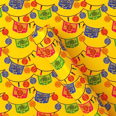 Dia Pacheco 25 sq ft Papel Picado Christmas Gift Wrap Yellow - Wondershop&#8482;