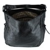 Alyssa Women's Synthetic Leather Adjustable Slouch Shoulder Handbag, Black - 4 of 4