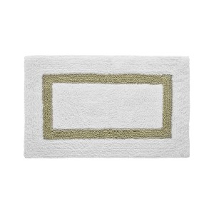Hotel Bath Rug 100% Premium Cotton Tufted Weave Two Tone Reversible Bathroom Rug, Super Soft Absorbent, Machine Washable Bath Mat - 1 of 4
